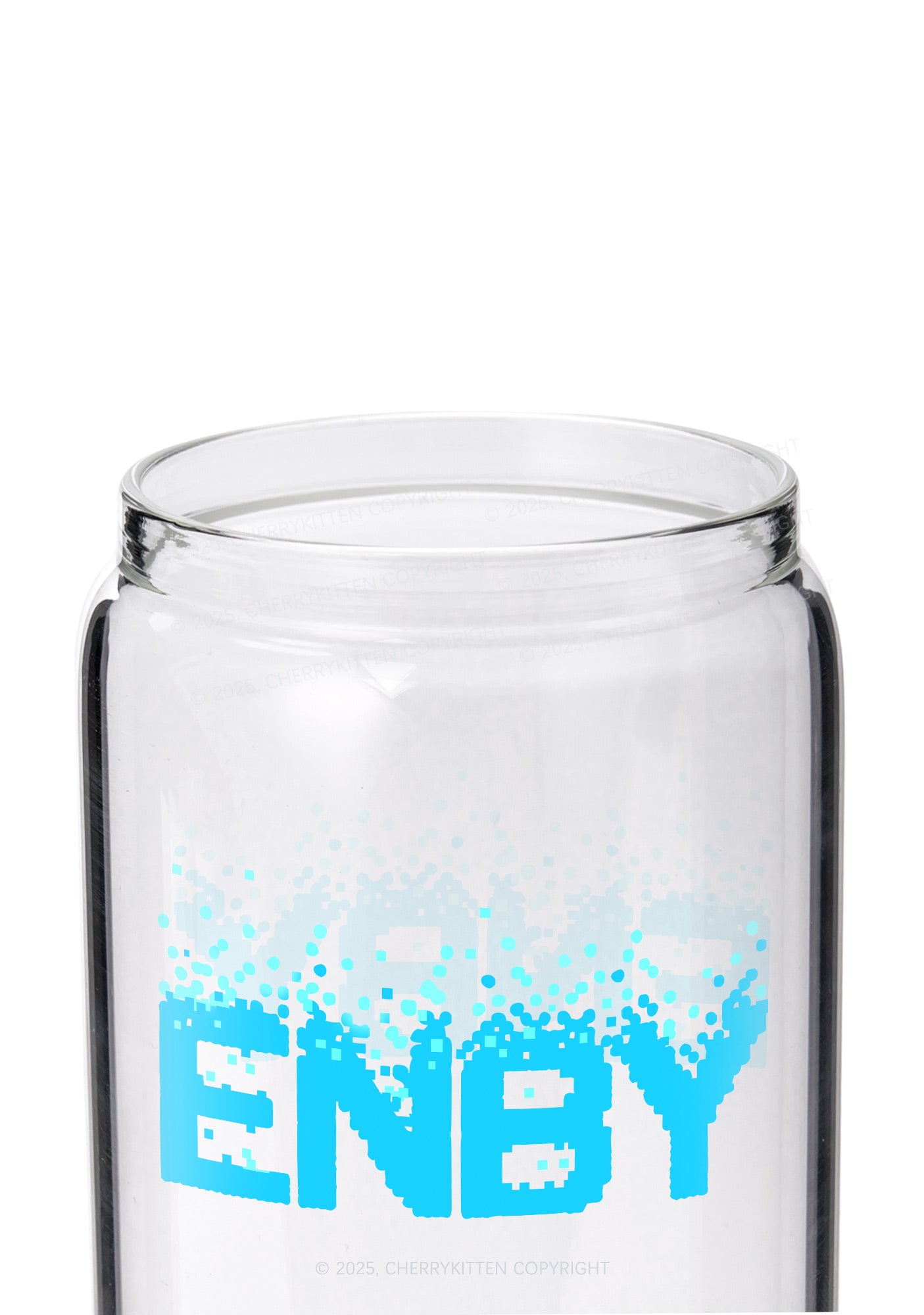 ENBY Pride Y2K Printed Glass Cup Cherrykitten
