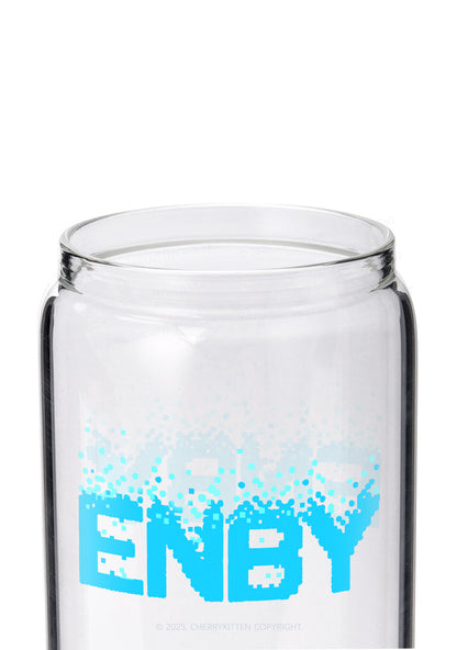 ENBY Pride Y2K Printed Glass Cup Cherrykitten