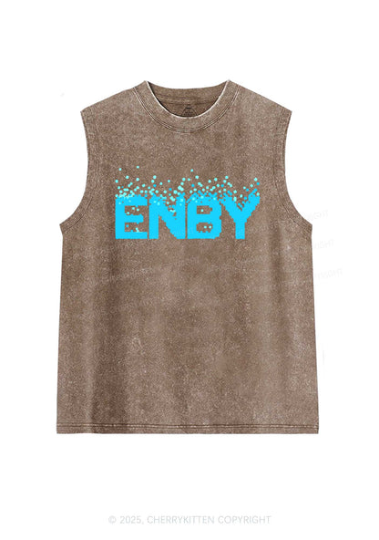 ENBY Pride Y2K Washed Muscle Tank Cherrykitten
