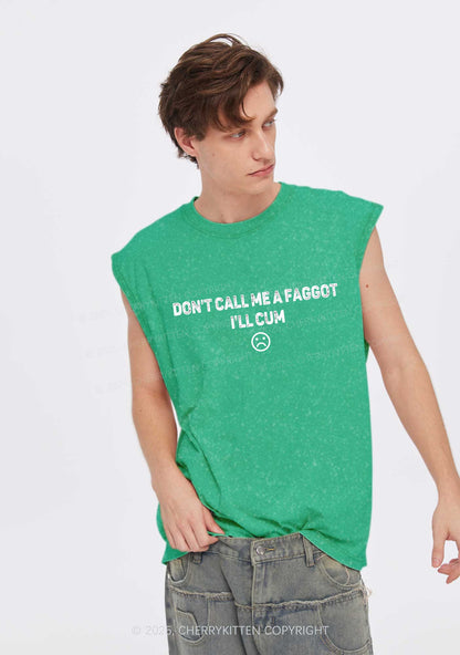 Dont Call Me Faggot Pride Y2K Washed Muscle Tank Cherrykitten