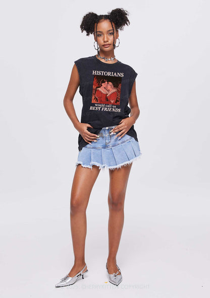 Call Us Best Friends Pride Y2K Washed Muscle Tank Cherrykitten