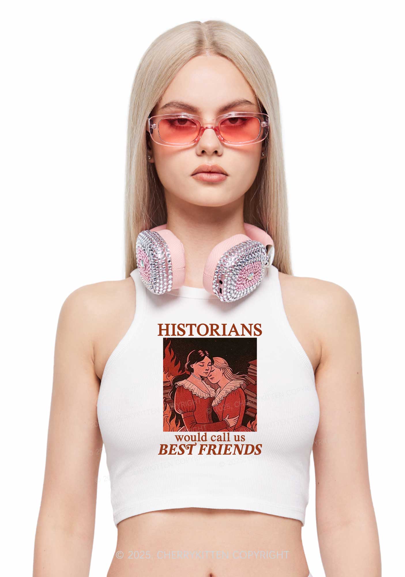 Call Us Best Friends Pride Y2K Crop Tank Top Cherrykitten