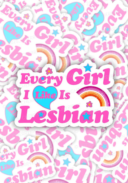 I Like Lesbian Girl Pride 1Pc Y2K Sticker Cherrykitten