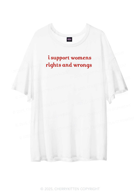 I Support Women Y2K Sheer Boyfriend Tee Cherrykitten