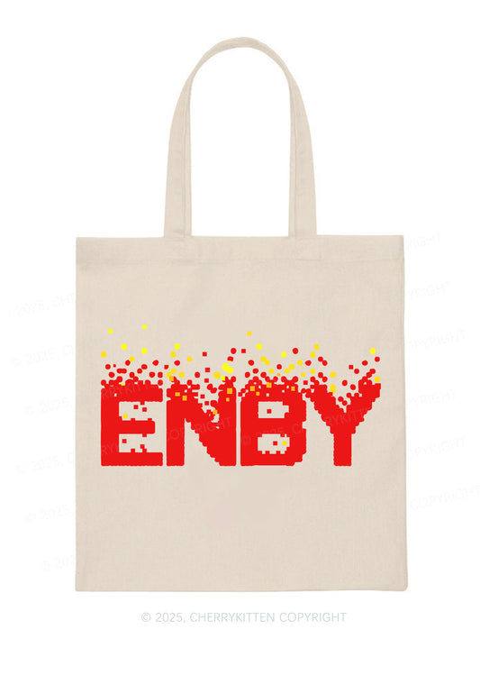 ENBY Pride Y2K Canvas Tote Bag Cherrykitten