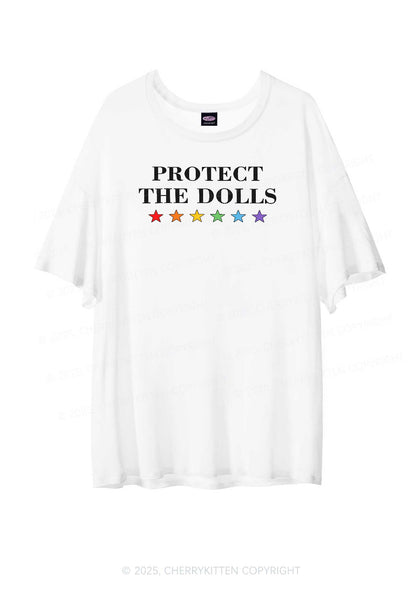 Protect The Dolls Pride Y2K Sheer Boyfriend Tee Cherrykitten