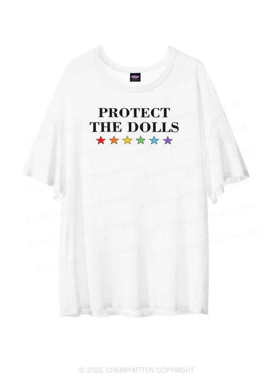 Protect The Dolls Pride Y2K Sheer Boyfriend Tee Cherrykitten