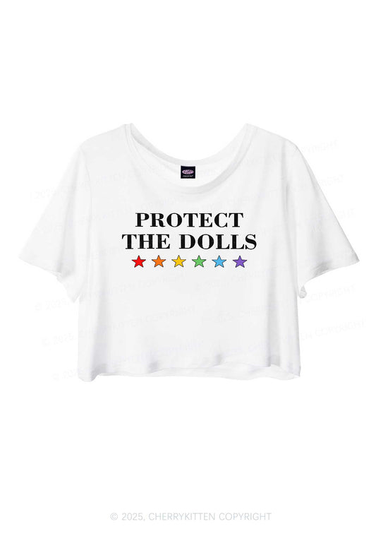Protect The Dolls Pride Y2K Sheer Crop Tee Cherrykitten