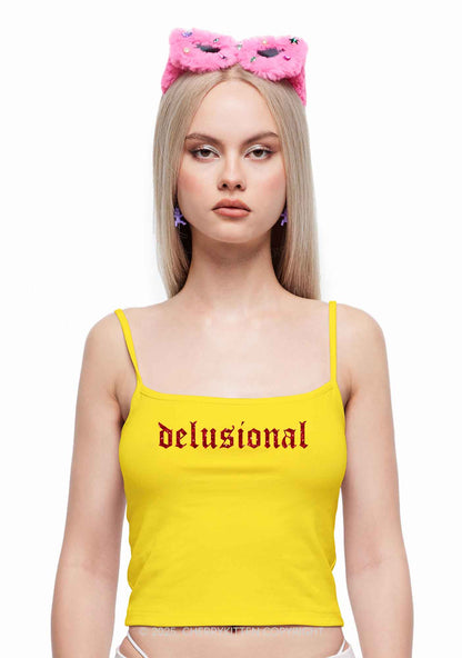 Glitter Delusional Y2K Spaghetti Strap Cami Cherrykitten