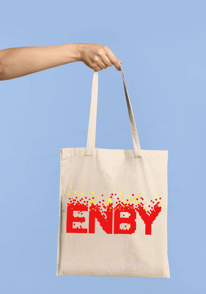 ENBY Pride Y2K Canvas Tote Bag Cherrykitten