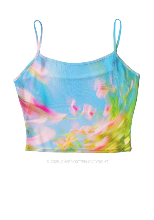 Blurred Blooms Y2K Mesh Cami Tank Cherrykitten