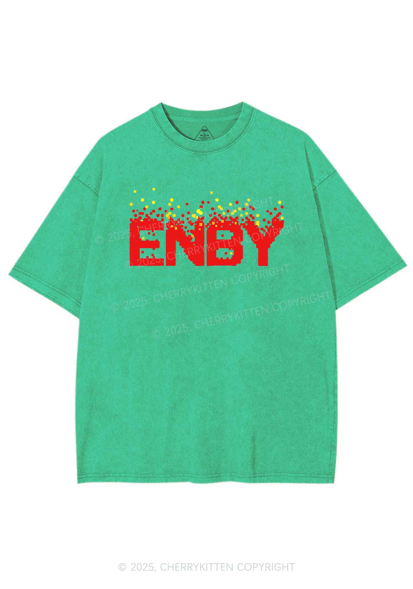 ENBY Pride Y2K Shirts Washed Tee Cherrykitten