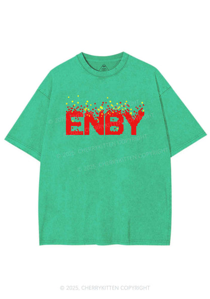 ENBY Pride Y2K Shirts Washed Tee Cherrykitten