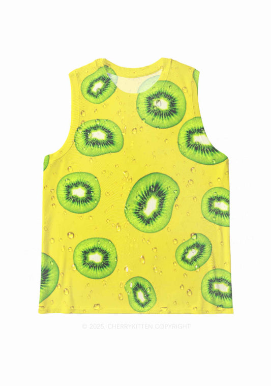 Yellow Kiwi Y2K Mesh Muscle Tank Cherrykitten