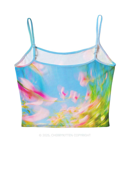 Blurred Blooms Y2K Mesh Cami Tank Cherrykitten