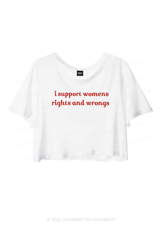 I Support Women Y2K Sheer Crop Tee Cherrykitten