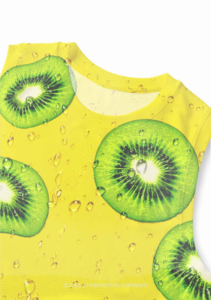 Yellow Kiwi Y2K Mesh Muscle Tank Cherrykitten