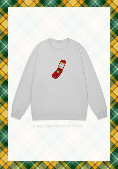 Merry Christmas Cell Phone Y2K Sweatshirt Cherrykitten