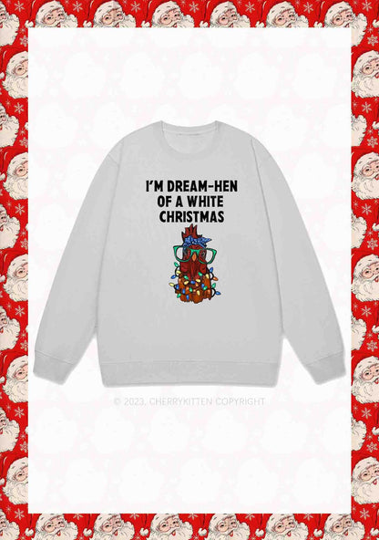 I'm Dream Hen Of A White Christmas Y2K Sweatshirt Cherrykitten