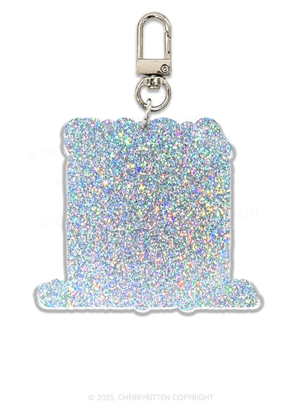 Crazy Books 1Pc Y2K Glitter Keychain Cherrykitten