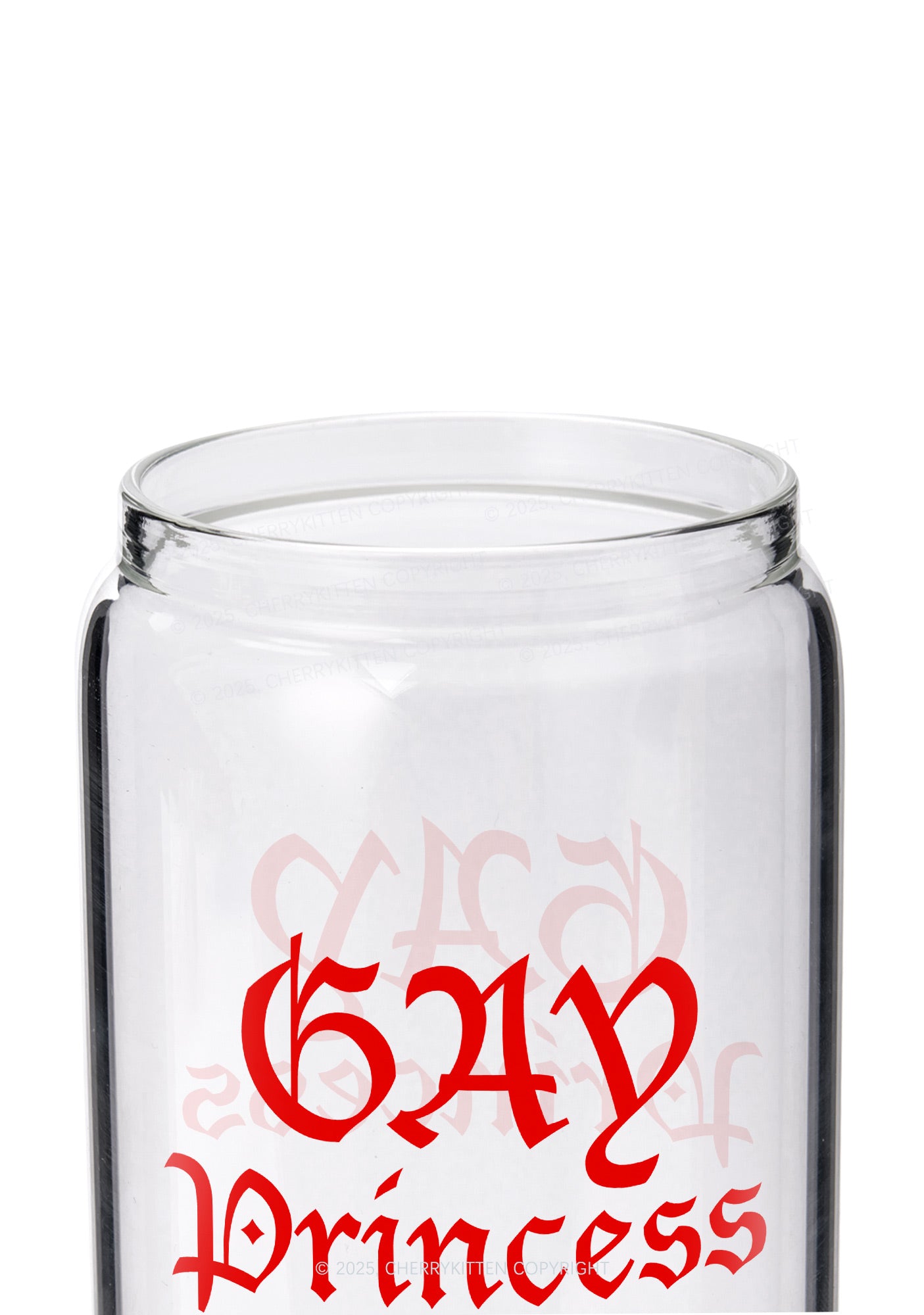 Gay Princess Pride Y2K Printed Glass Cup Cherrykitten