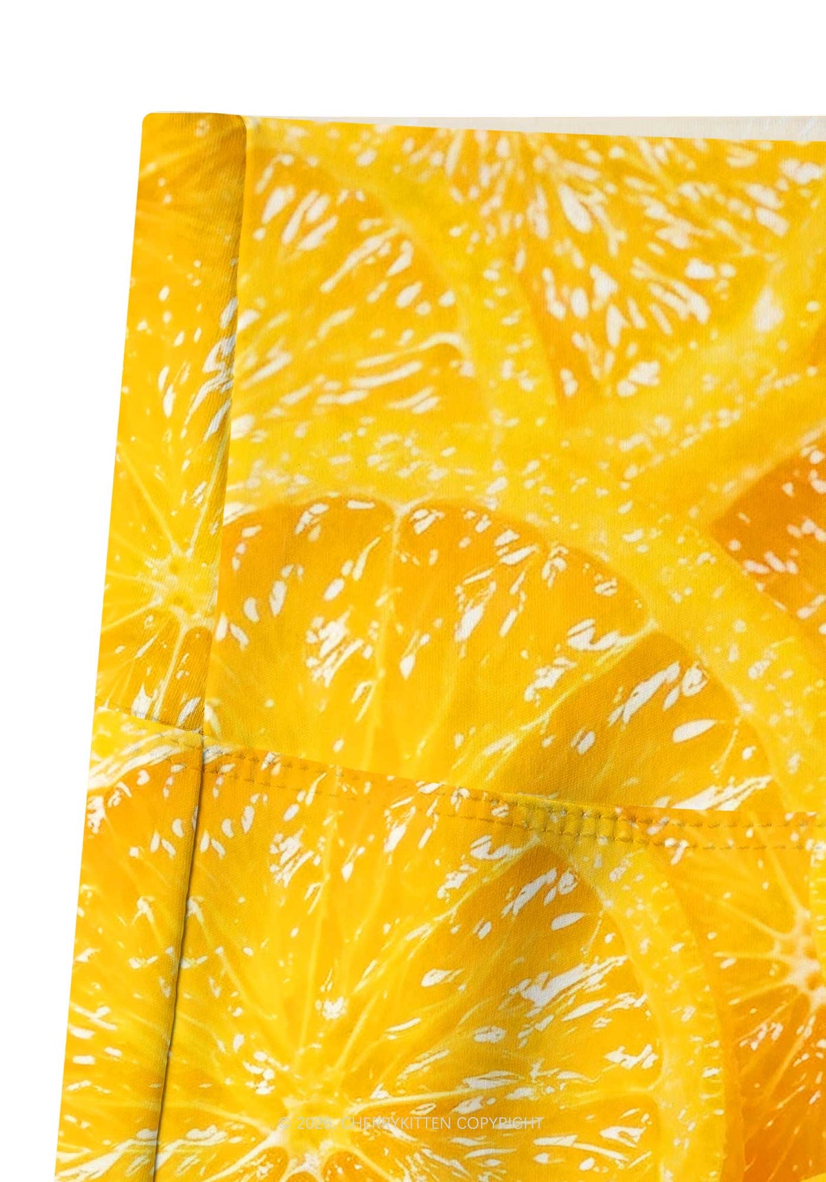 Orange Slice Y2K Print Gym Shorts Cherrykitten