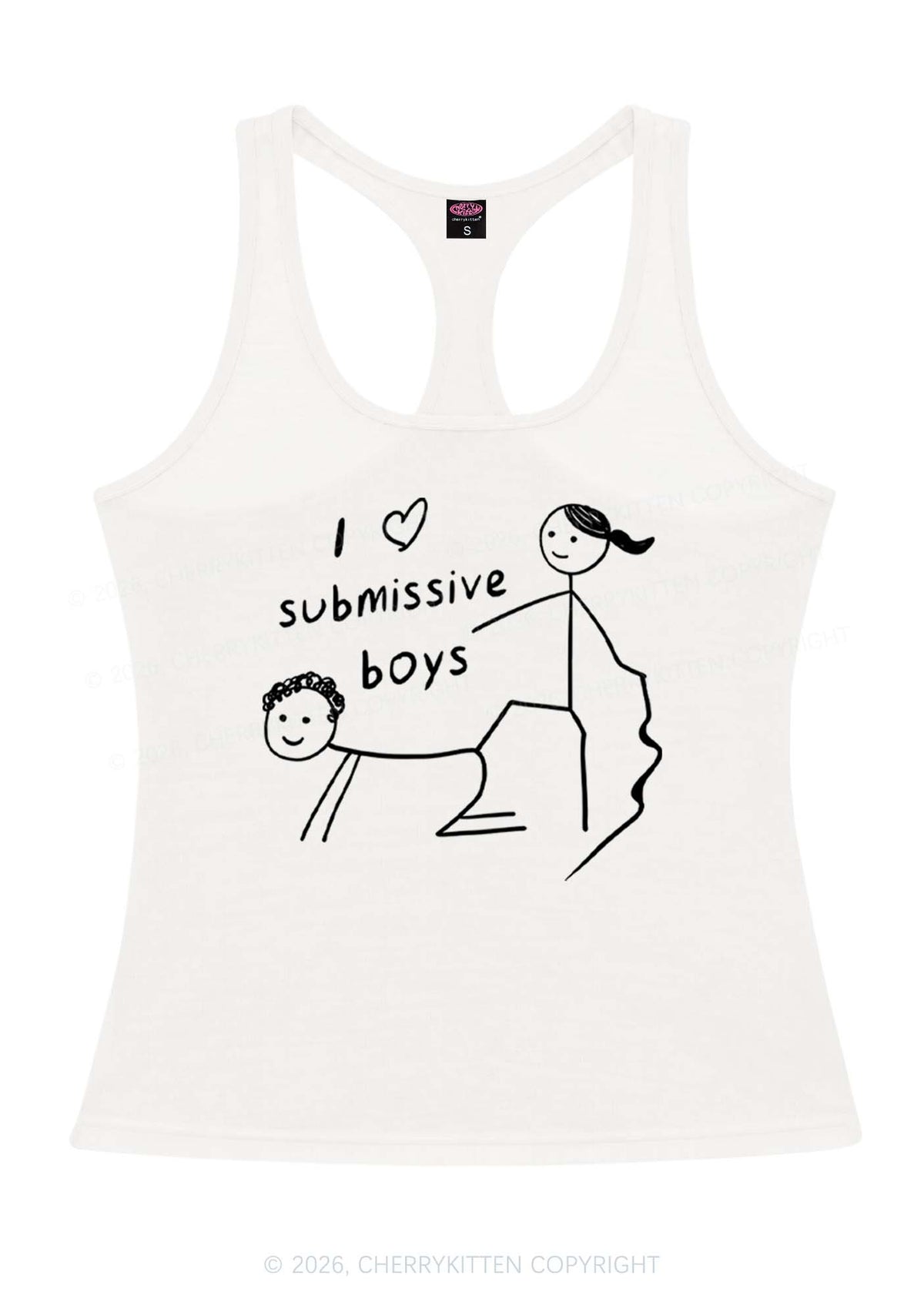 I Love S Boys Y2K Women Racerback Tank Top Cherrykitten