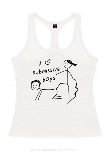 I Love S Boys Y2K Women Racerback Tank Top Cherrykitten
