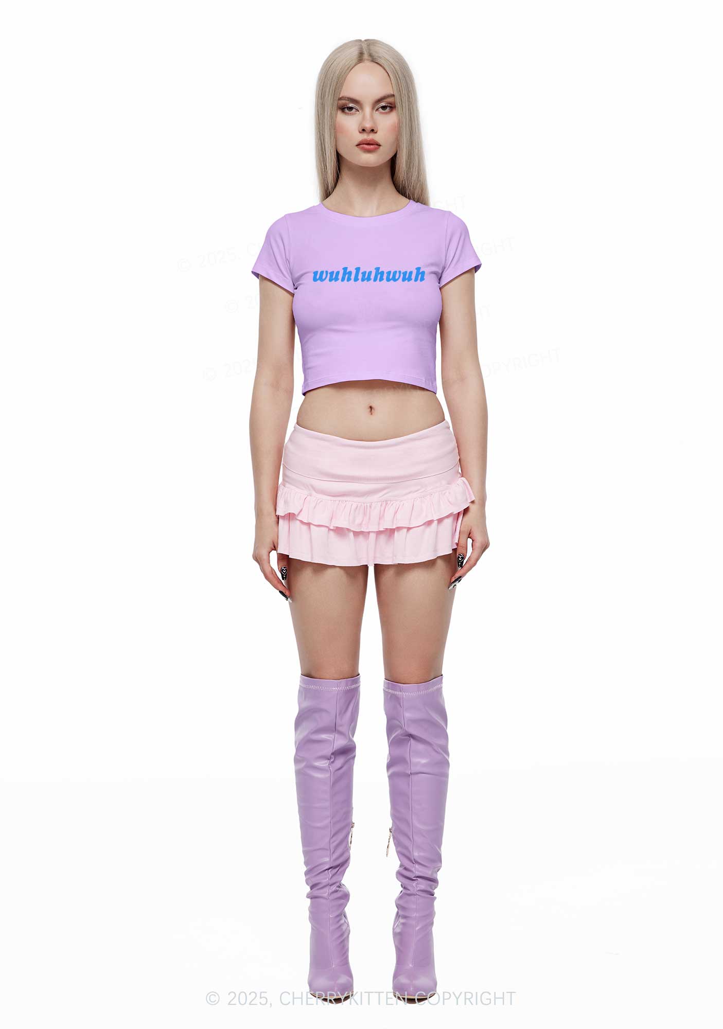 Wuhluhwuh Pride Y2K Baby Tee Cherrykitten