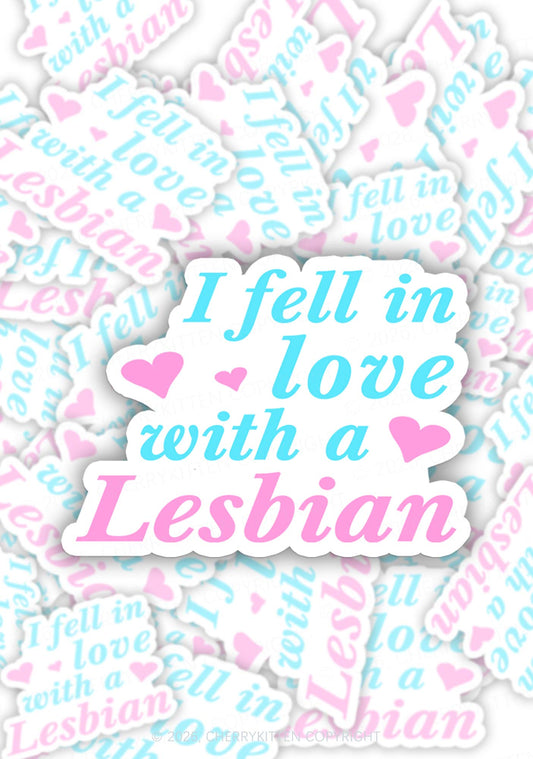 I Fell In Love With Lesbian Pride 1pc Y2K Sticker Cherrykitten