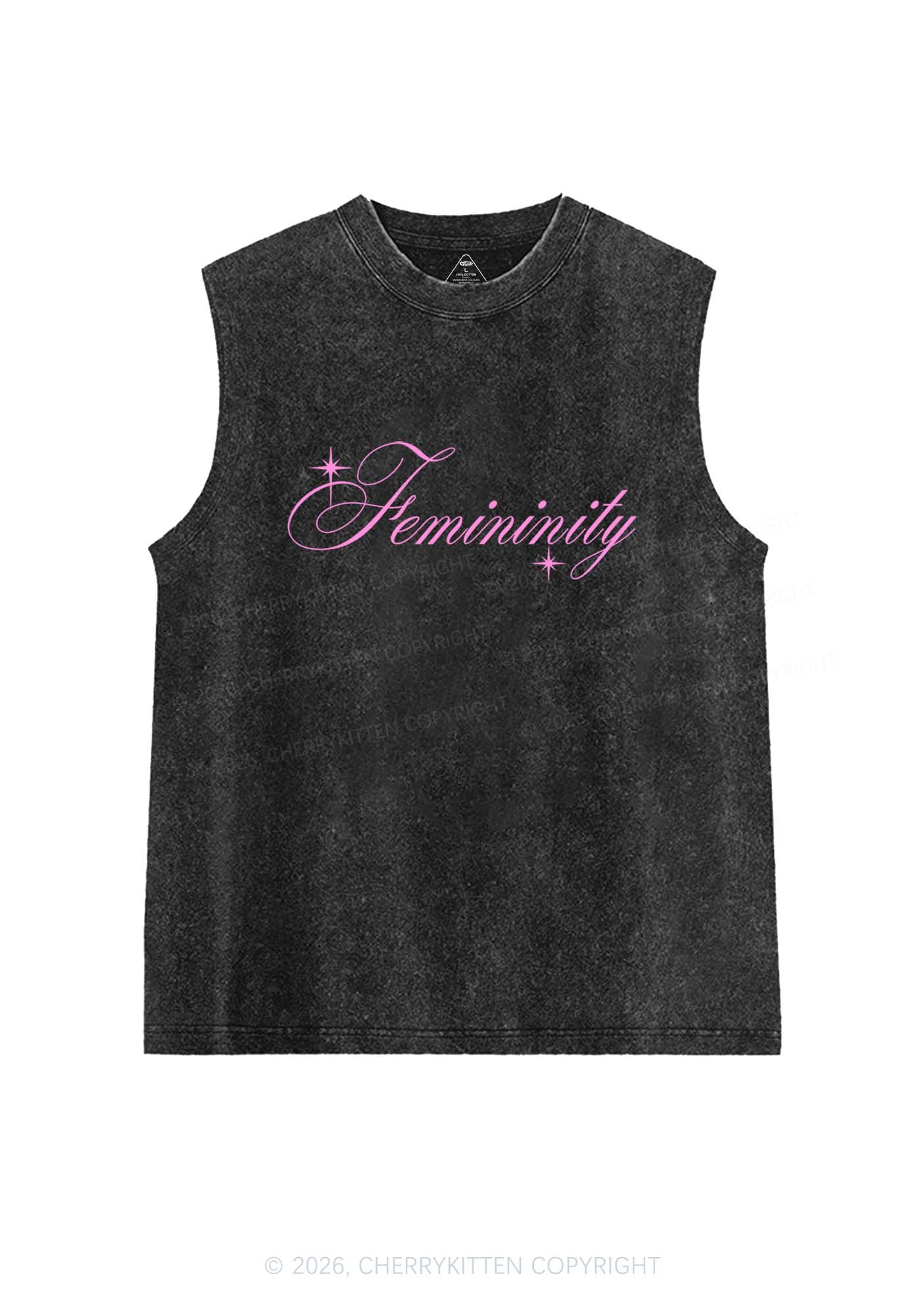 Femininity Pride Y2K Washed Muscle Tank Cherrykitten