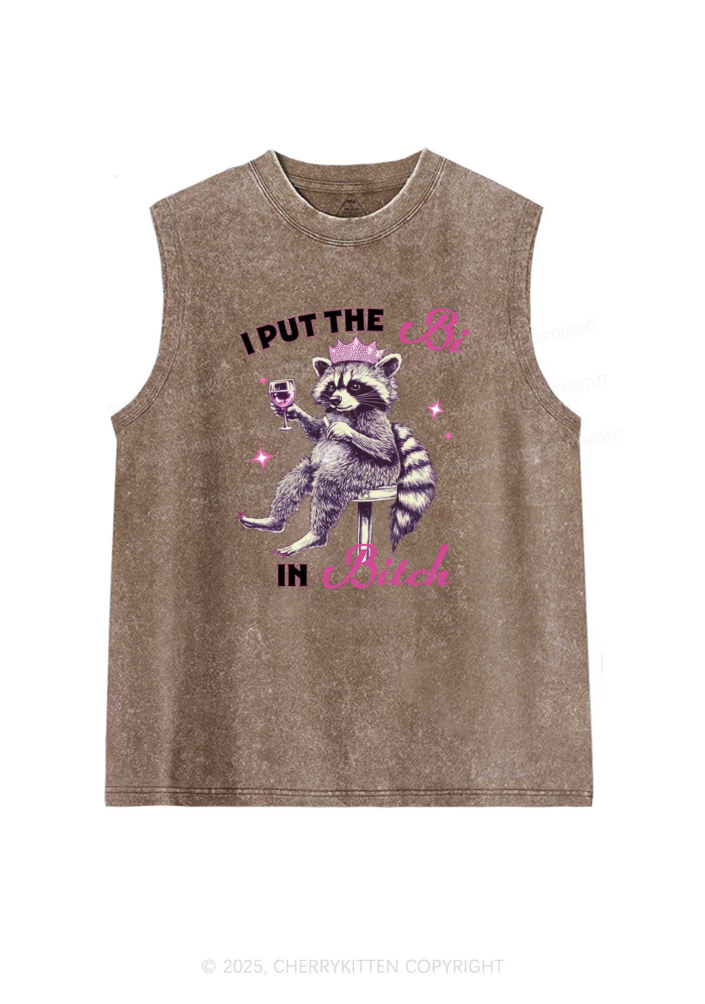 Bi Bxxch Raccoon Pride Y2K Washed Muscle Tank Cherrykitten