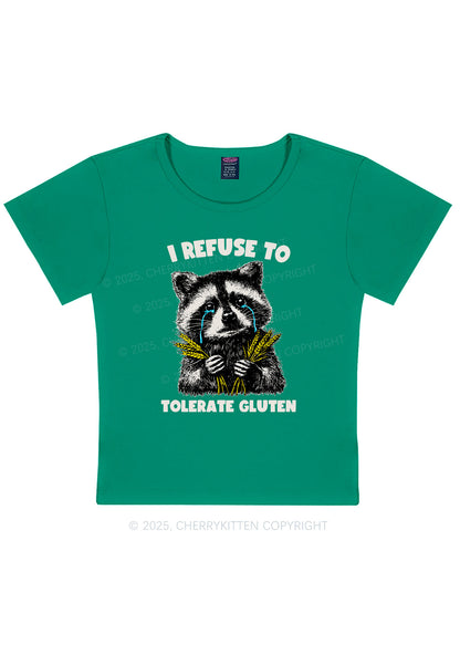 Refuse To Tolerate Gluten Y2K Baby Tee Cherrykitten