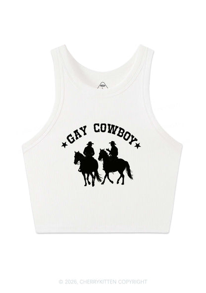 Gay Cowboy Pride Y2K Crop Tank Top Cherrykitten