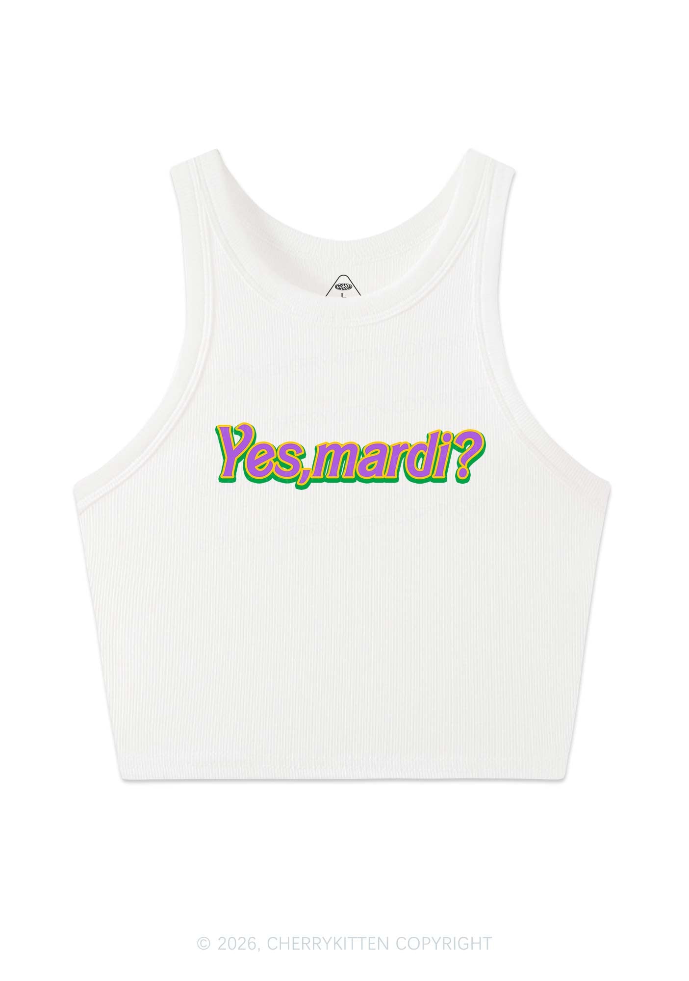 Yes Mardi Y2K Crop Tank Top Cherrykitten
