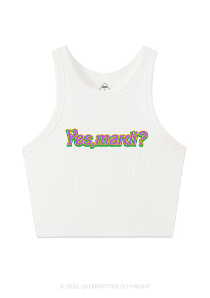 Yes Mardi Y2K Crop Tank Top Cherrykitten