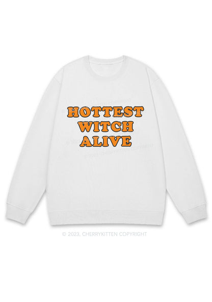 Hottest Witch Alive Halloween Y2K Sweatshirt Cherrykitten