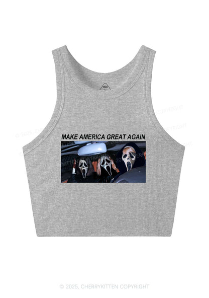 Halloween Ghost Make America Great Again Y2K Crop Tank Top Cherrykitten