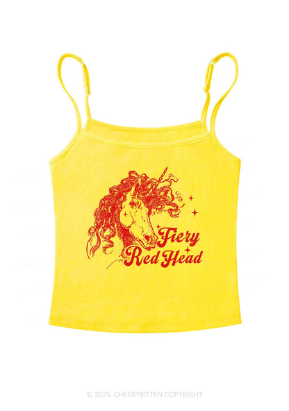 Fiery Red Head Y2K Spaghetti Strap Cami Cherrykitten