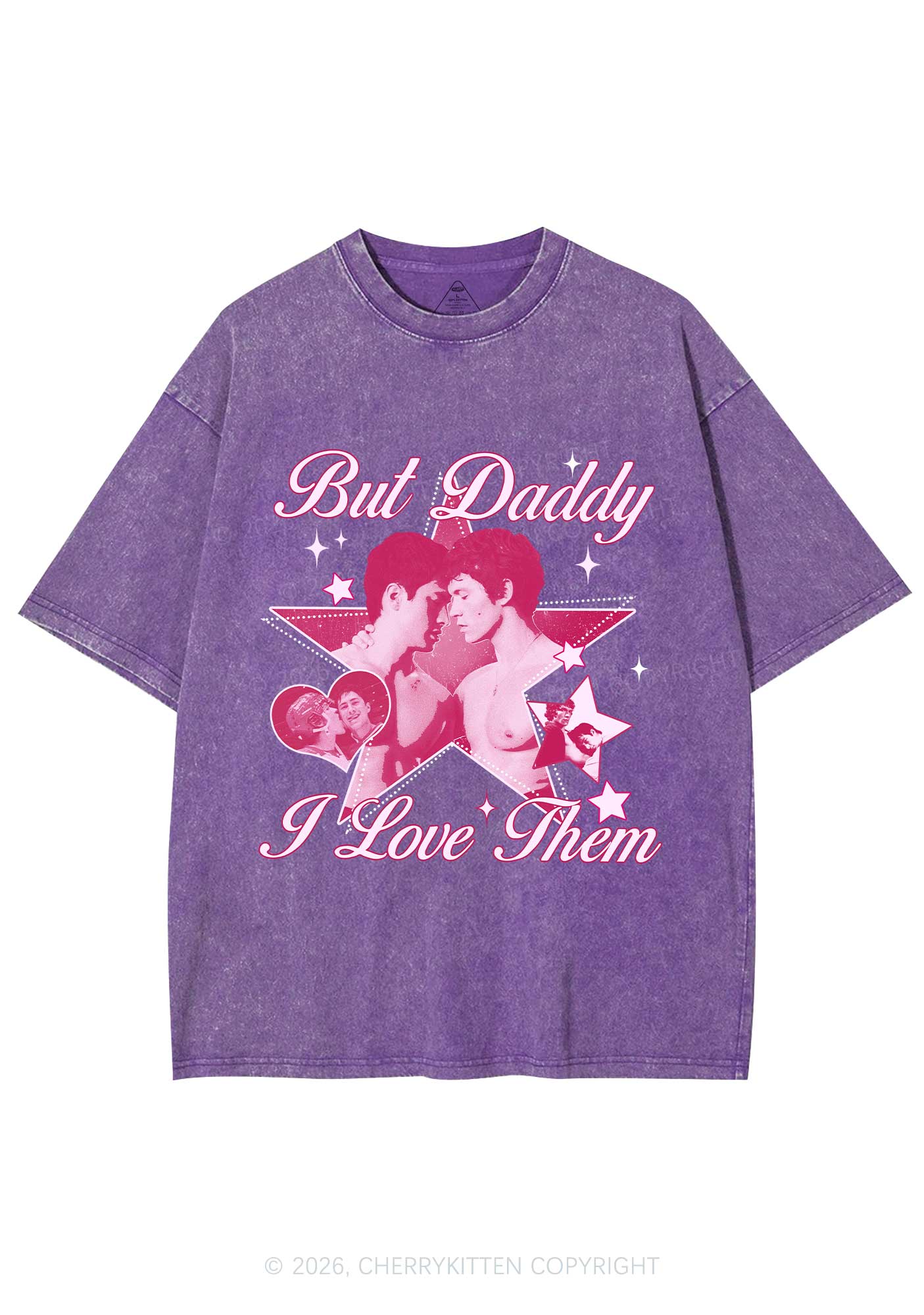 But Daddy I Love Them Star HR Y2K Shirts Washed Tee Cherrykitten