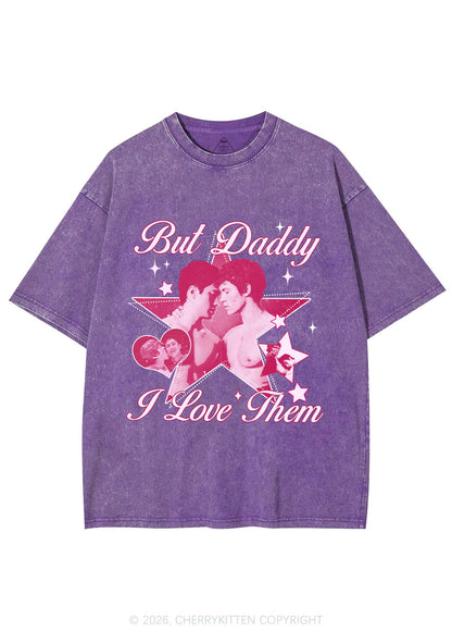 But Daddy I Love Them Star HR Y2K Shirts Washed Tee Cherrykitten