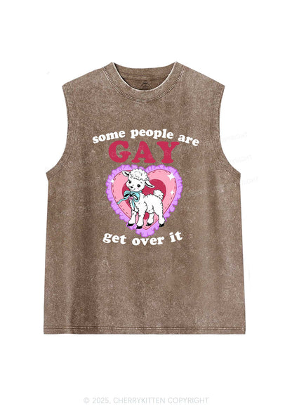 Some People Are Gay Pride Y2K Washed Muscle Tank Cherrykitten