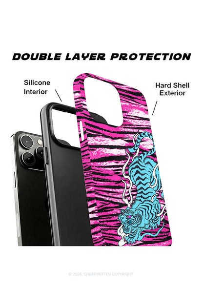 Blue Tiger Pink Zebra Stripe Y2K Phone Case Cherrykitten
