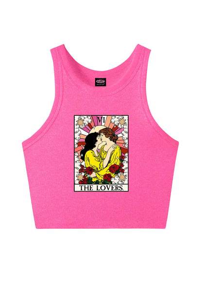 Kissing Lesbians Pride Y2K Crop Tank Top Cherrykitten