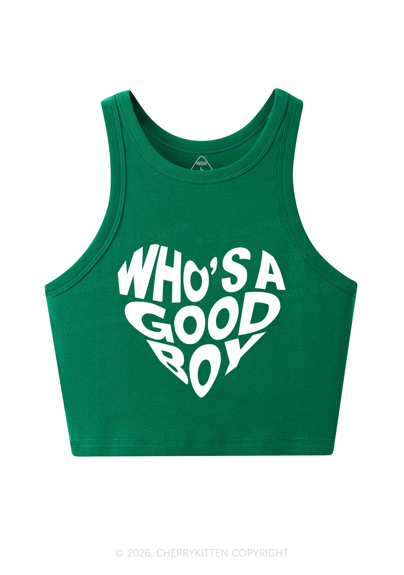 Whos A Good Boy Valentine's Day Y2K Crop Tank Top Cherrykitten
