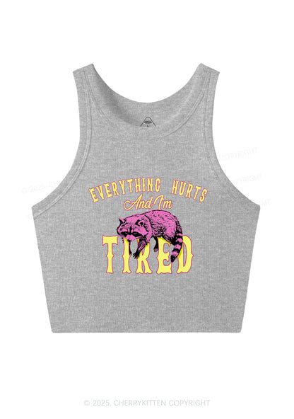 I Am Tried Y2K Crop Tank Top Cherrykitten