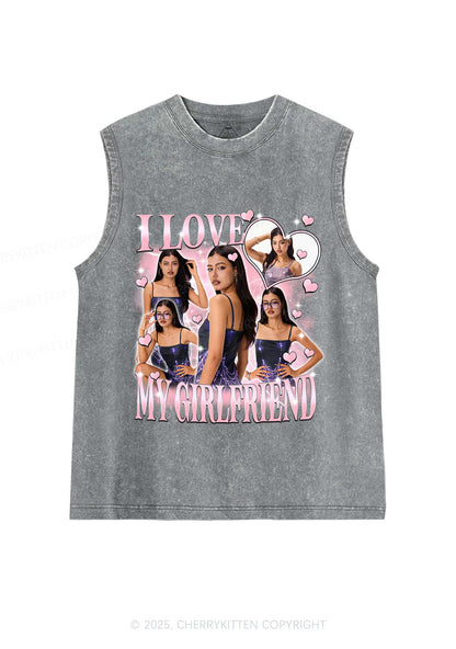 Custom Sparkly Heart I Love BF GF Y2K Washed Muscle Tank Cherrykitten