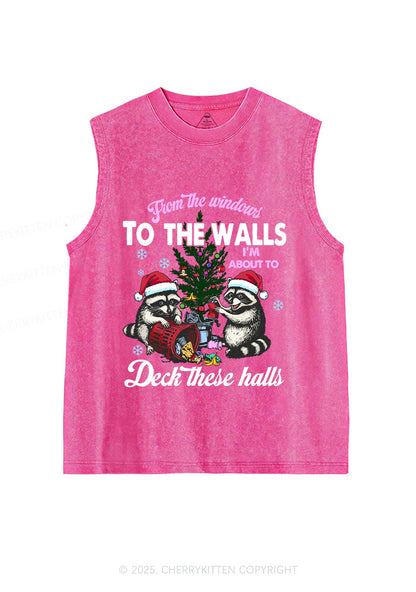 Christmas To The Walls Y2K Washed Muscle Tank Cherrykitten