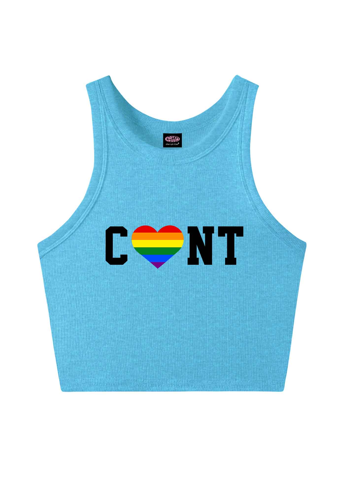Rainbow Heart Cxxt Pride Y2K Crop Tank Top Cherrykitten
