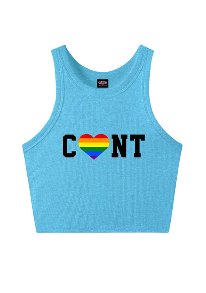 Rainbow Heart Cxxt Pride Y2K Crop Tank Top Cherrykitten